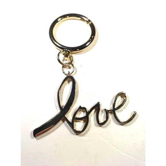 Love Keychain Large Gold Tone - Picture 1 of 4